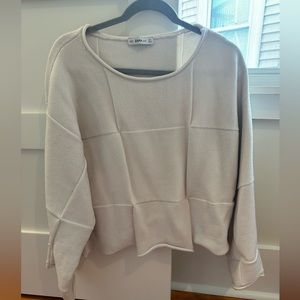 White Zara sweater. Oversized